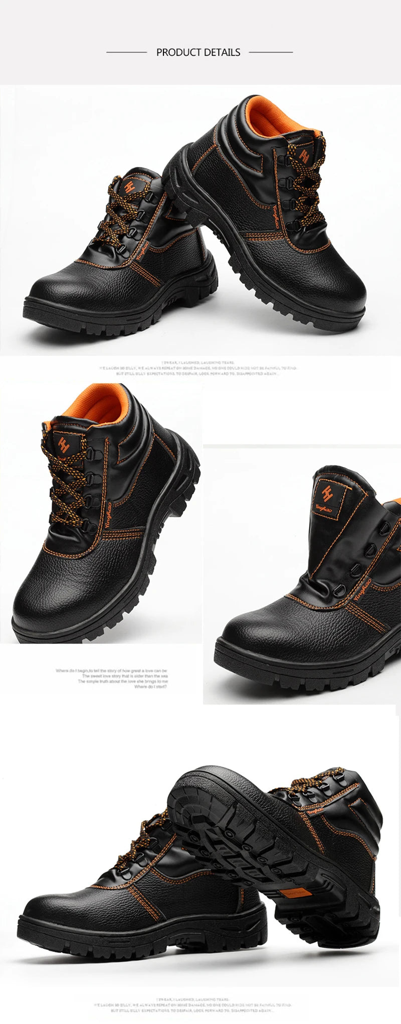 Wear-resisting Men Work Safety Boots Anti-smash