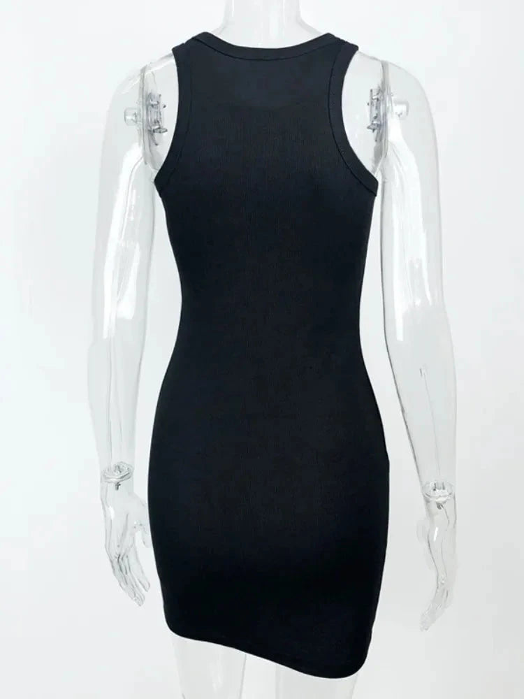 Joskaa Casual Solid Mini Tank Dress Women Summer Trend GlowCart