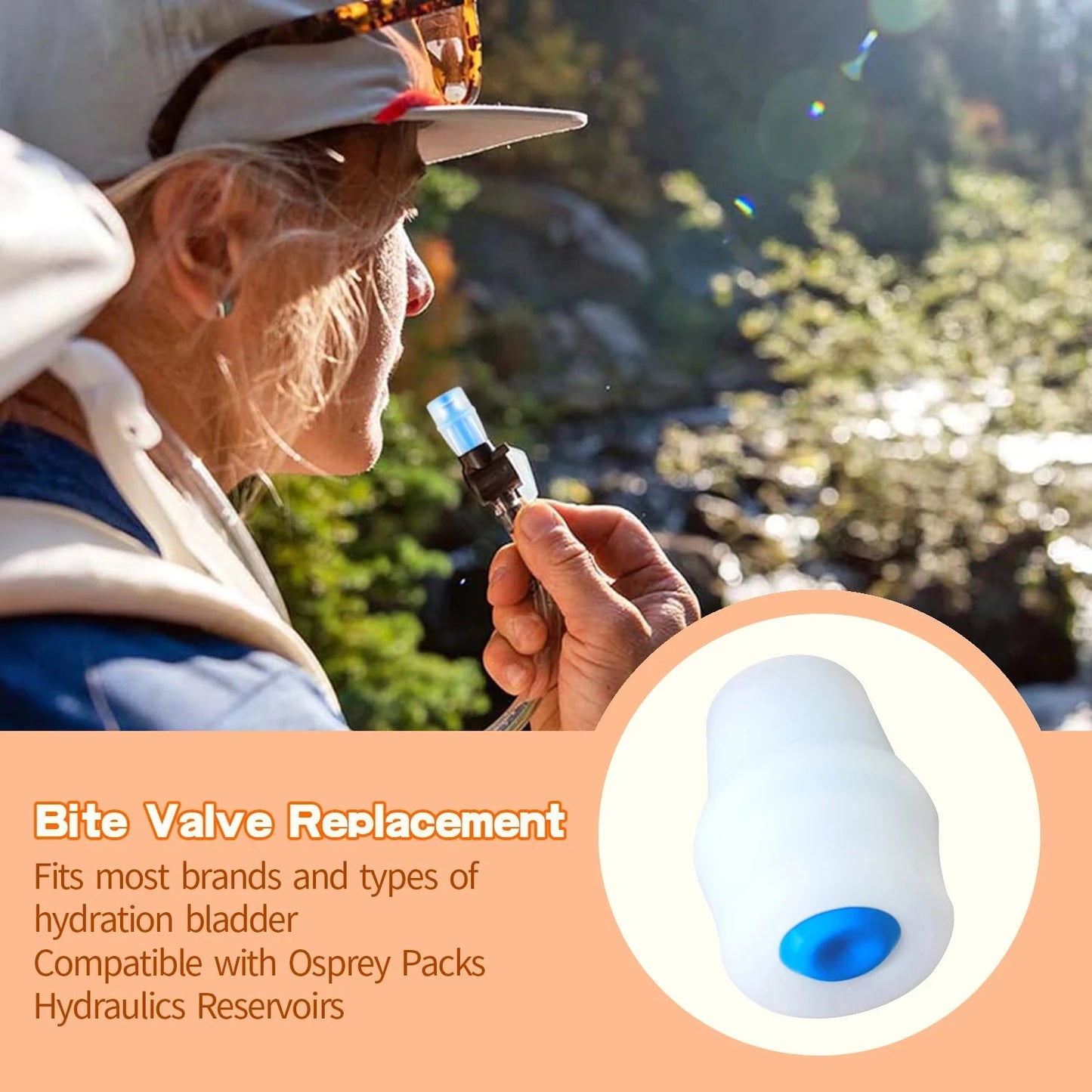 (2pcs/5pcs)Replace Bite Valve Nozzles Compatible with Osprey,Salomon&Hydrapak Hydration Reservoirs - BPA-Free,Silicone Sheaths GlowCart