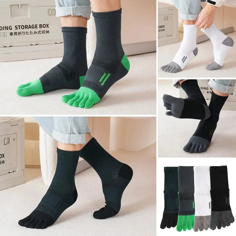 Mans Five Finger Socks Sporty Fitness Sweat-Absorbing Anti-Bacterial Breathable Warm Thermal Outdoor Sport Short Toe Socks Boy GlowCart