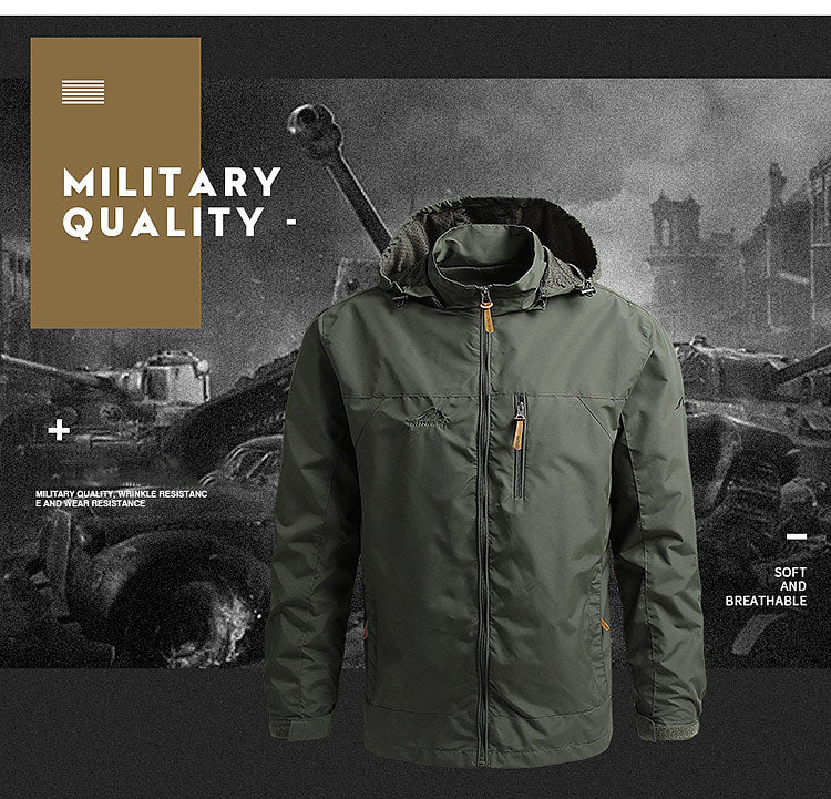 Windbreaker Men Tactical Jacket Waterproof Outdoor Hooded