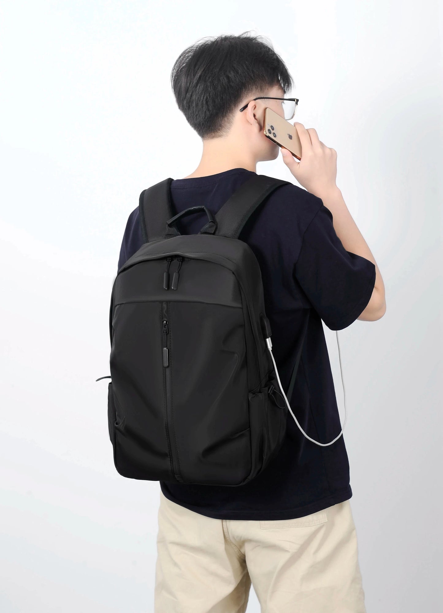 Simple business computer backpack, casual sports large GlowCart