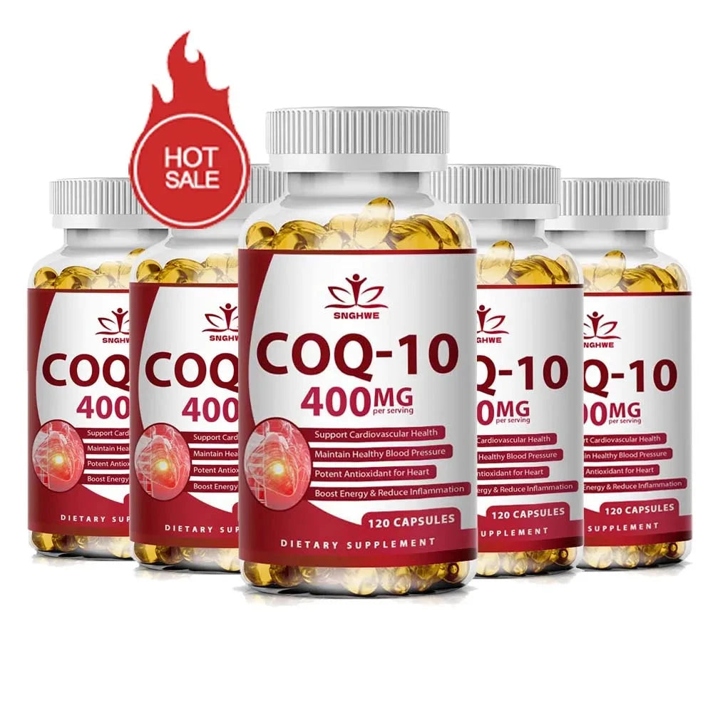 120pcs Organic Q10 Coenzyme 400mg Capsules Cardiovascular GlowCart