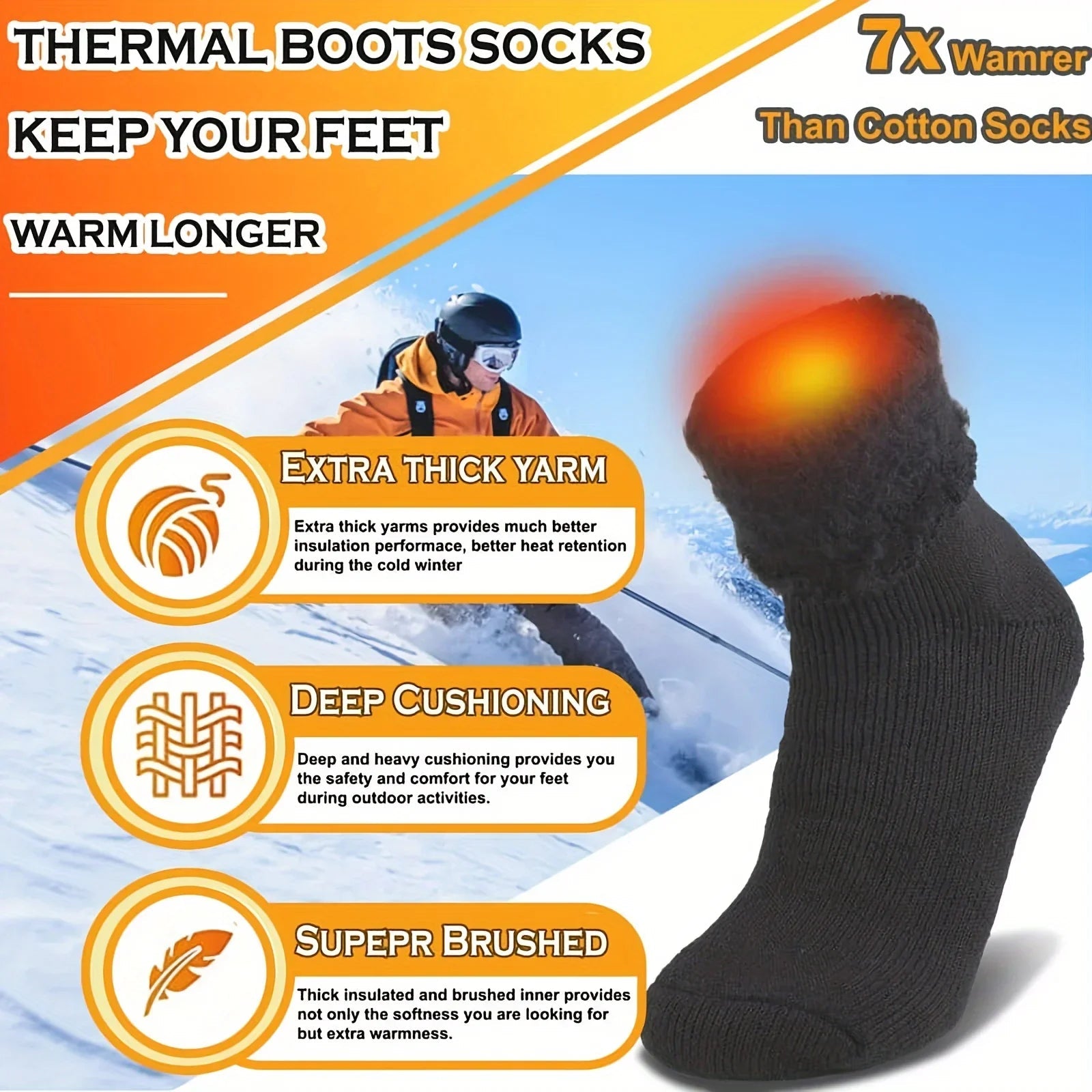 Ultra Thick Wool Socks for Men in Autumn and Winter Thickened with Fleece To Keep Warm and Cold Resistant Gift for Long Socks GlowCart