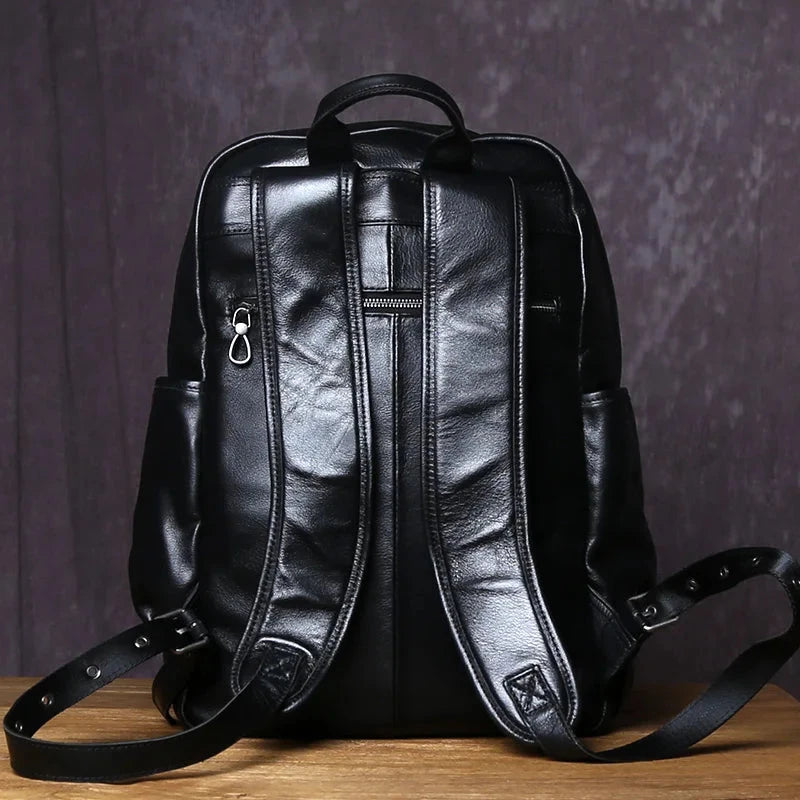 Natural Top Layer Cowhide Backpack For Men's Casual Fashion GlowCart