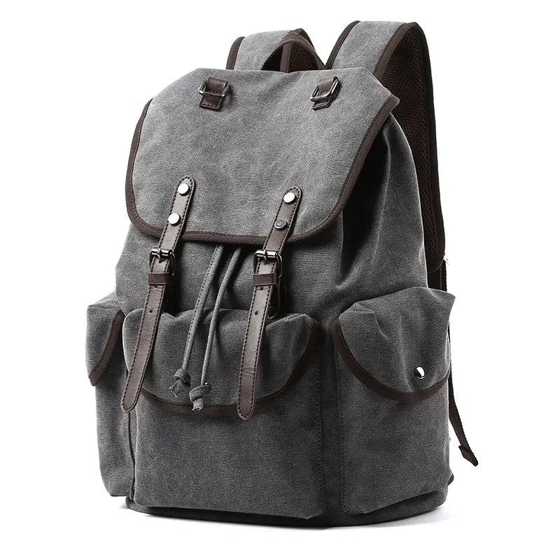 Men Canvas Vintage Backpack Men 30L Large Travel Rucksack GlowCart