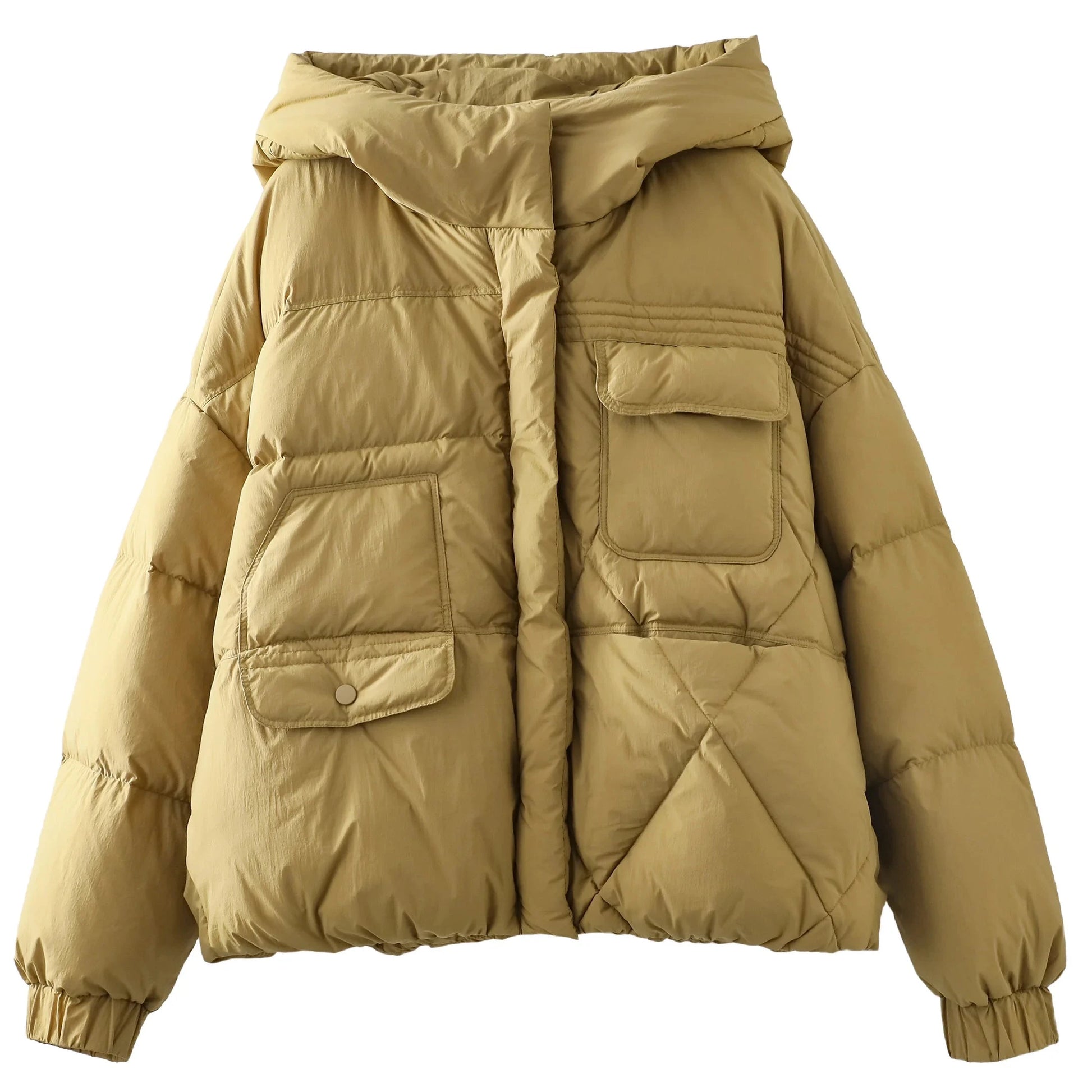 High Class Puffy And Thickened Hooded White Duck Down Down GlowCart