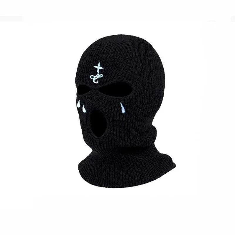 2025 Cross Embroidery Ski Mask Winter Balaclava Hat 3-Hole GlowCart