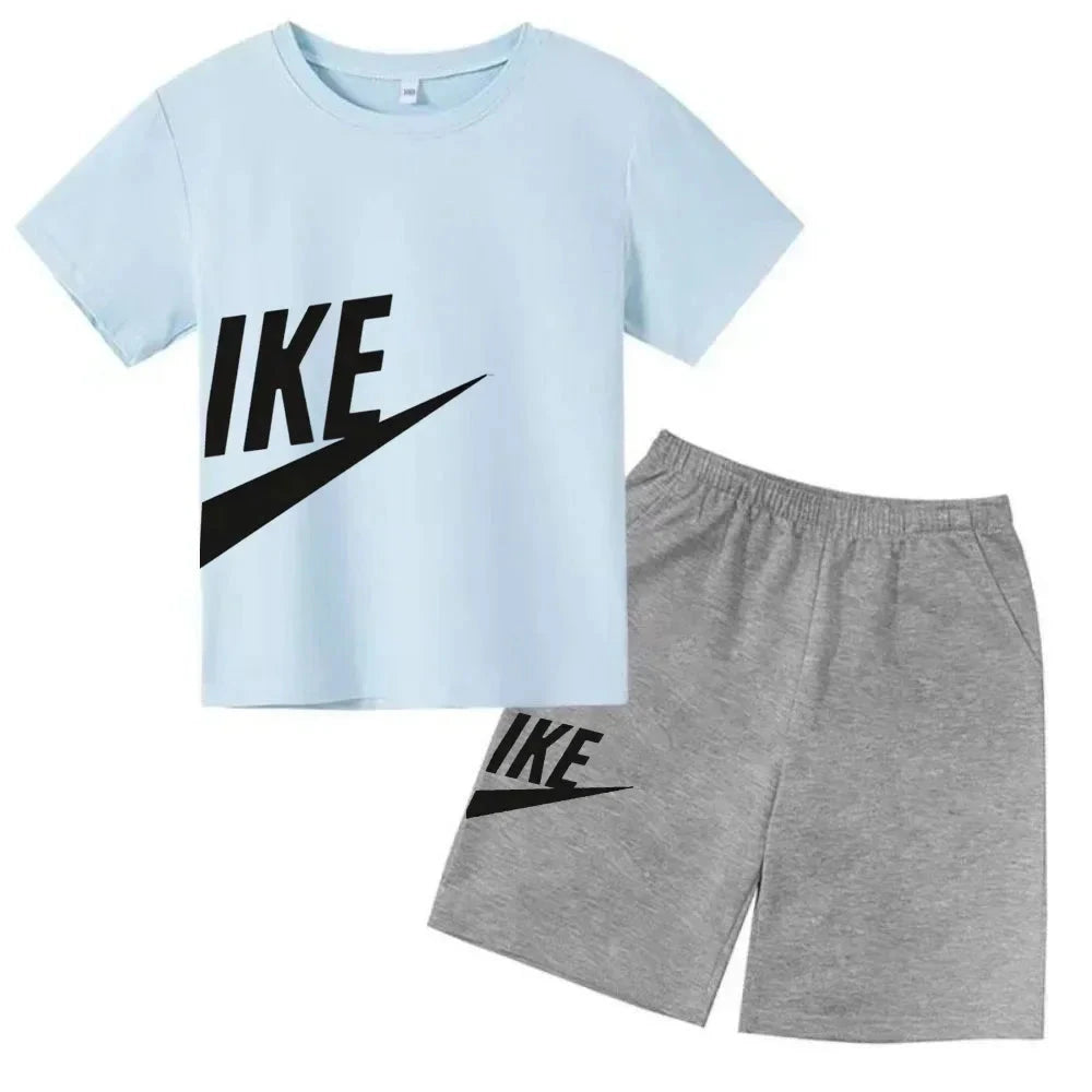 Children's Clothing Kids & Teen T-Shirt Set Summer Top + Shorts 2 Piece Set Short Sleeve Casual Fashion Boys Girls Kids Set GlowCart