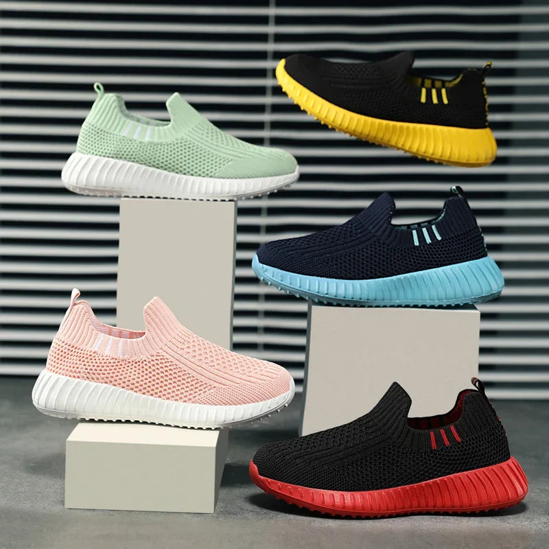 Kids Shoes Boys Running Sport Shoes Children Socks Sneakers Big Girls Breathable Mesh School Shoe Soft Sole Casual Walking Tenis GlowCart