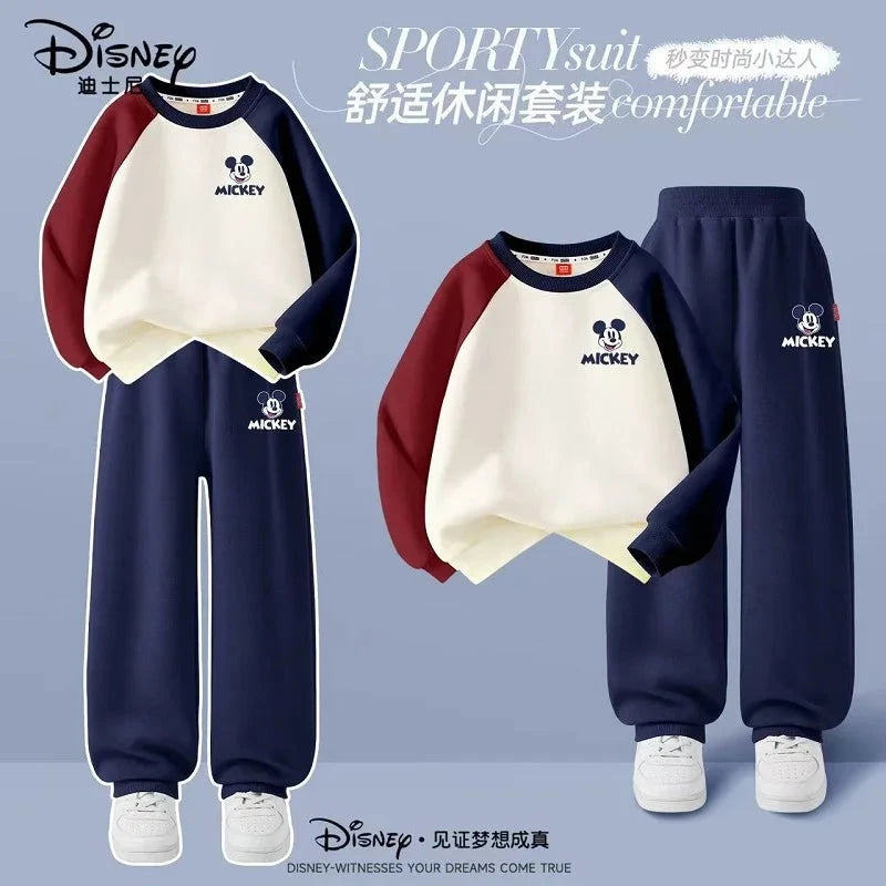 Autumn Baby Girls Boys Clothes Set Children Disney Mickey Printing Sweatshirt Top and Pants Bottom 2Pieces Suit Cotton Tracksuit GlowCart