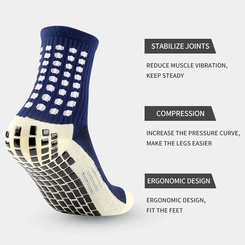 Anti-slip Football Socks Non-slip Soccer Basketball Tennis Outdoor Sport Socks Grip Cycling Riding Men Socks GlowCart