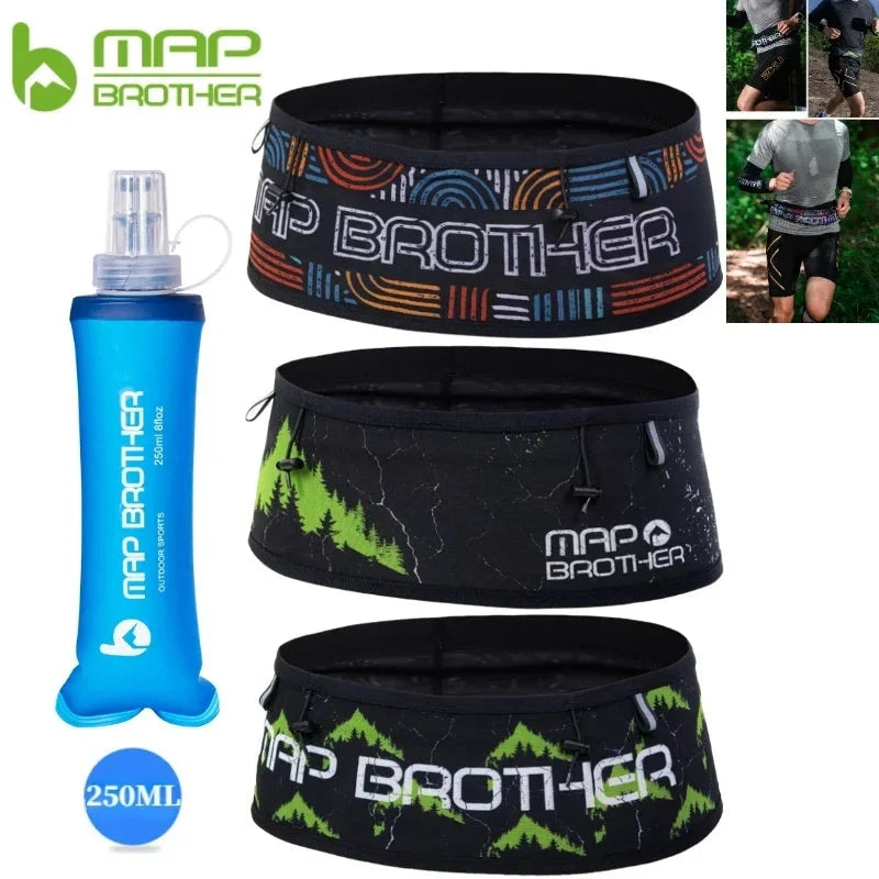 MAP BROTHER W1002 Hydration Running Belt Waist Pack Travel Money Bag Trail Marathon Gym Workout Fitness Mobile Phone Holder Bag GlowCart