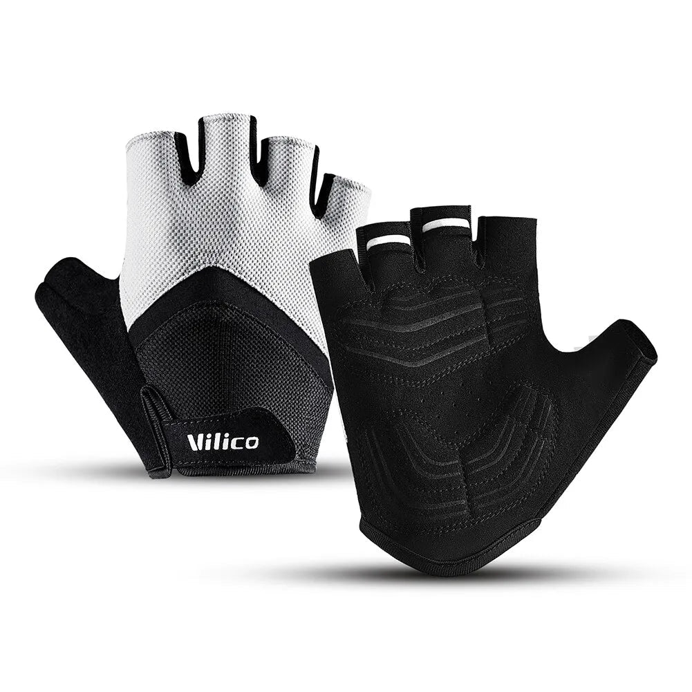 Cycling Half Finger Gloves Bike MTB Gloves Breathable Short Finger Thickened Palm Shock-Absorbing Anti Slip Outdoor Sport Gloves GlowCart