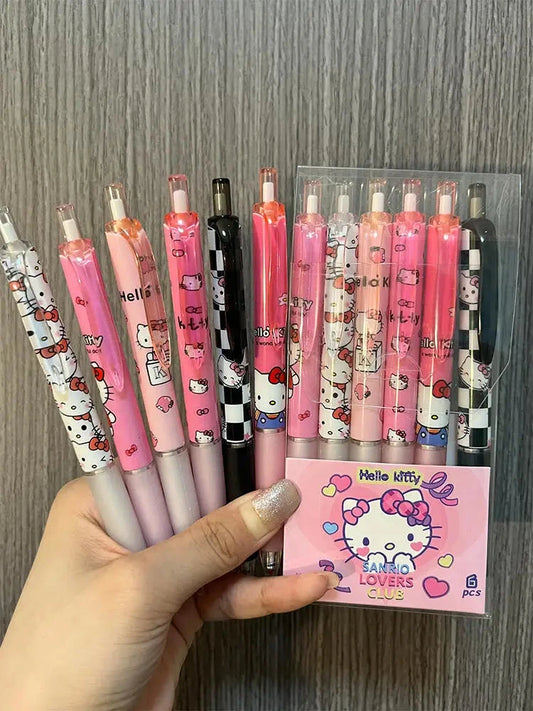 6Pcs Sanrio Gel Pen Hello Kitty Cartoon Kuromi ST Quick GlowCart