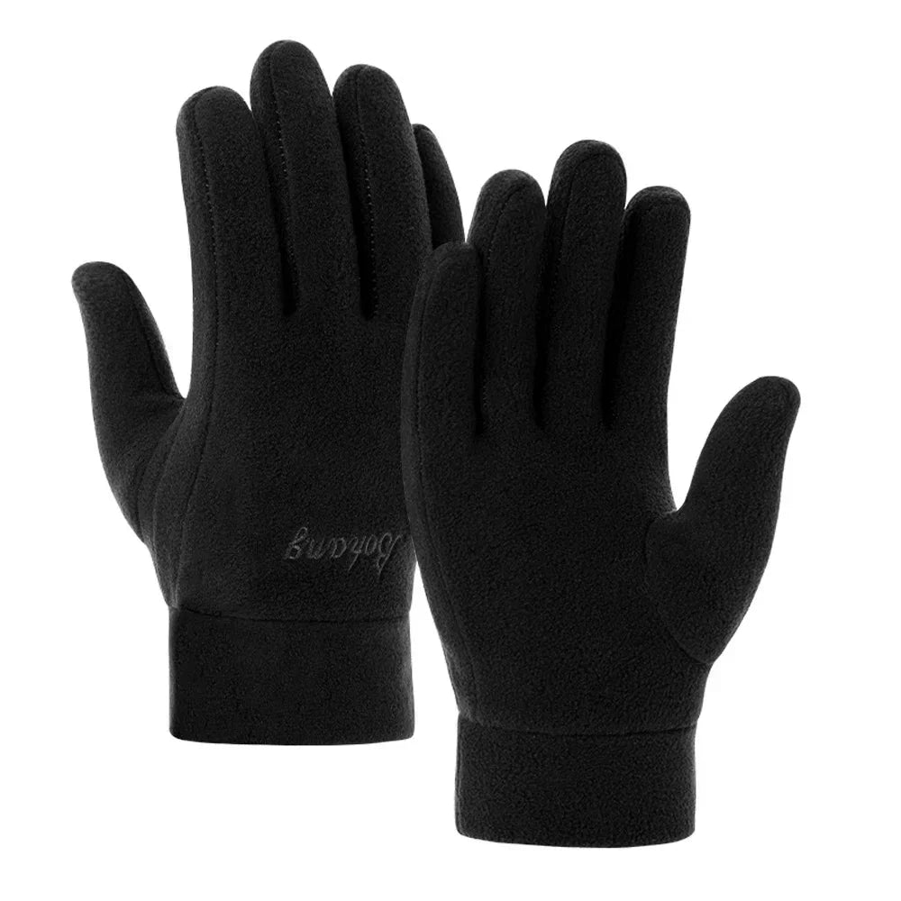 2024 Winter Warm Thermal Thicken Fleece Gloves for Men Women Full Finger Gloves Outddor Windproof Running Skiing Cycling Mittens GlowCart