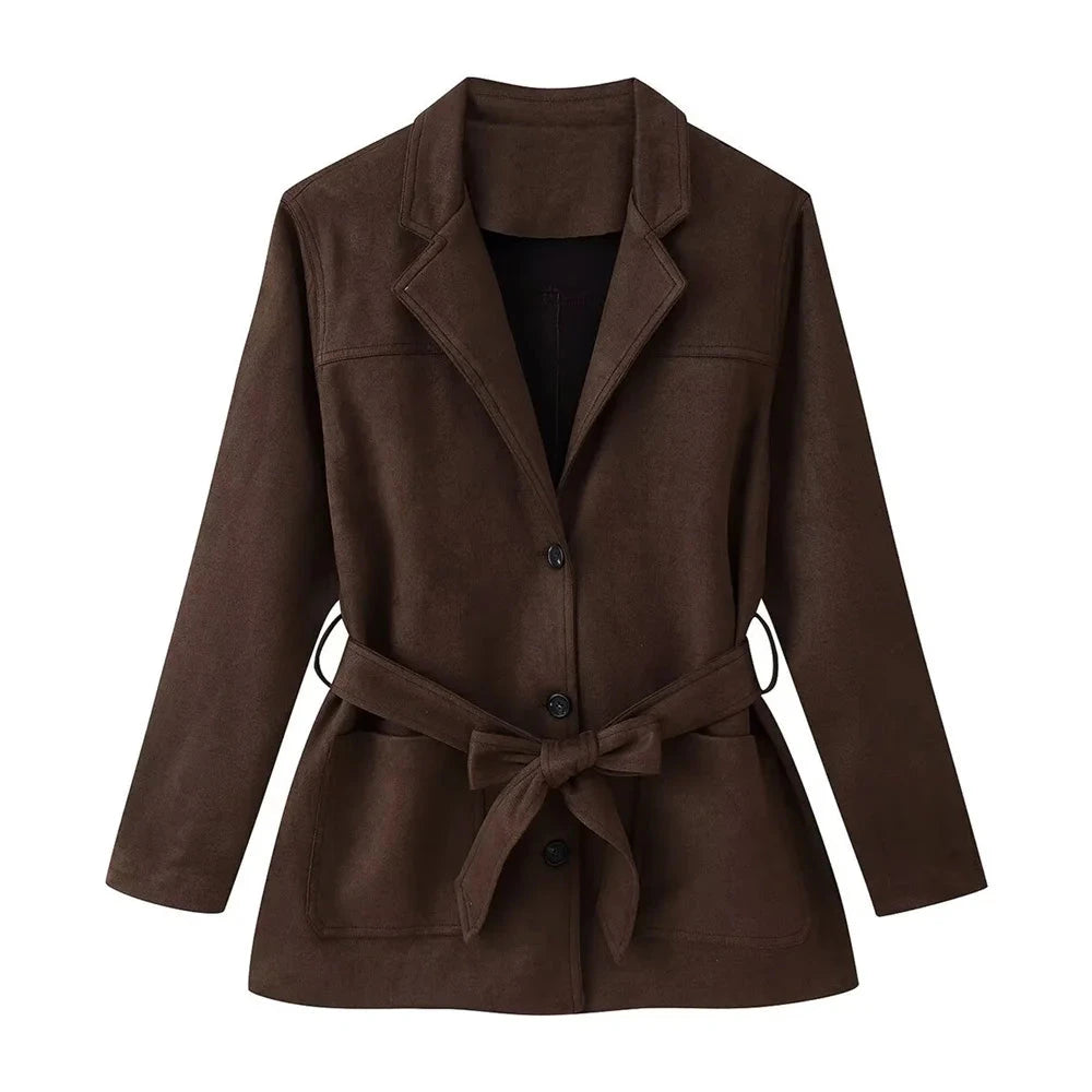 BMURHMZA women's new casual loose suit collar long sleeved GlowCart