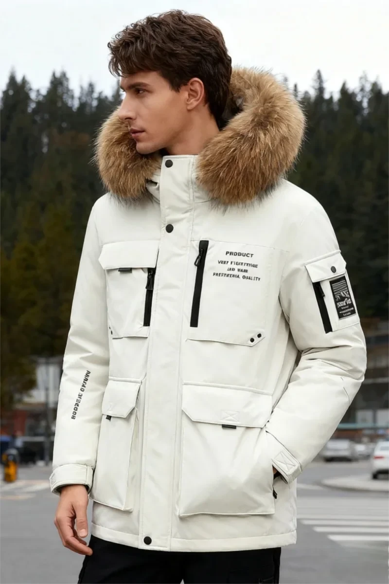 Men's Premium Gray Goose Down Winter Parka - Windproof Cold GlowCart