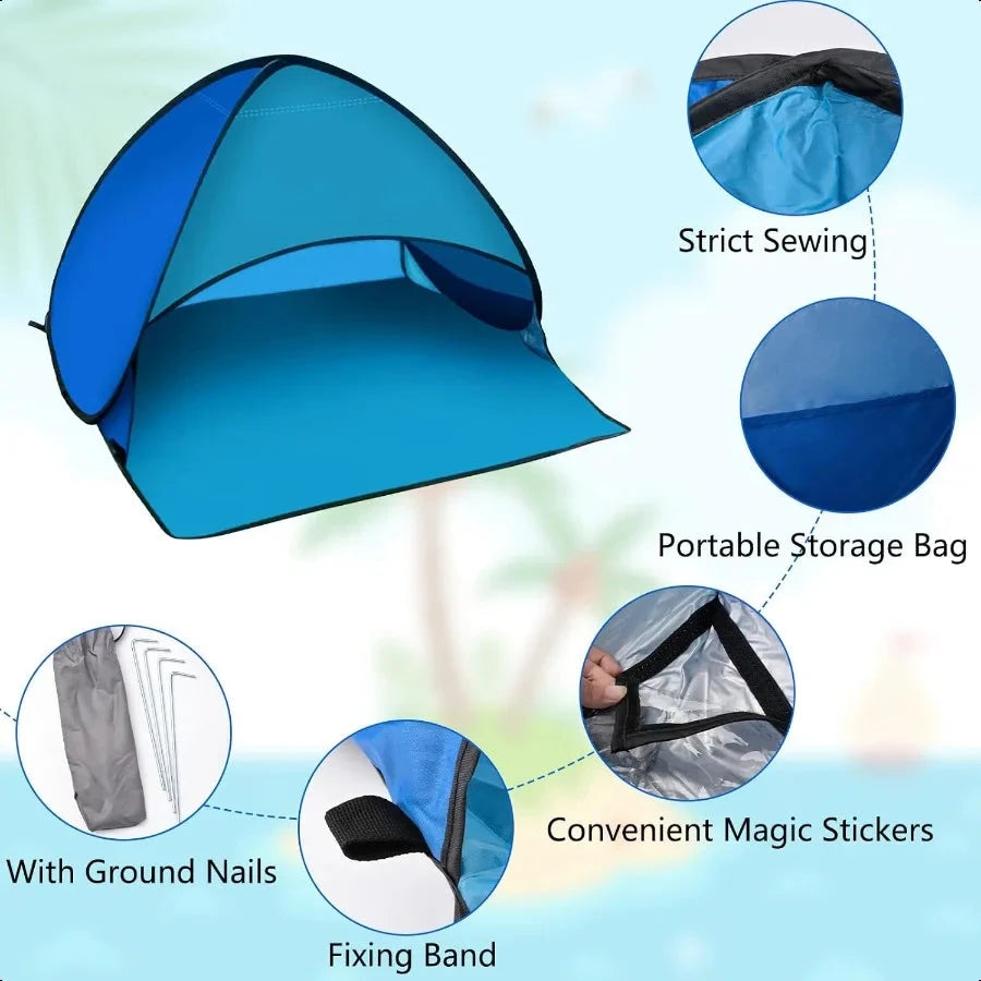 Beach Sun Shelter 1 Pack Pop Up Tent Outdoor Automatic GlowCart