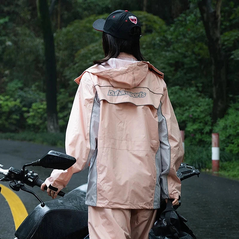 DUHAN Women's Motorcycle Raincoat Split Type Rainstorm Proof GlowCart
