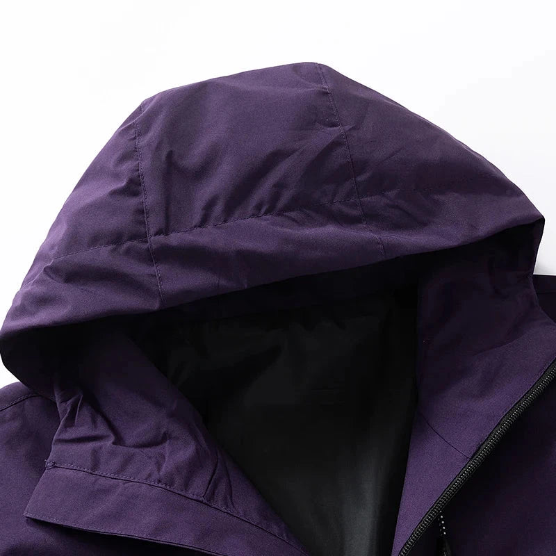 CHRLCK Men's Waterproof Hiking Jacket Purple Women Windproof GlowCart