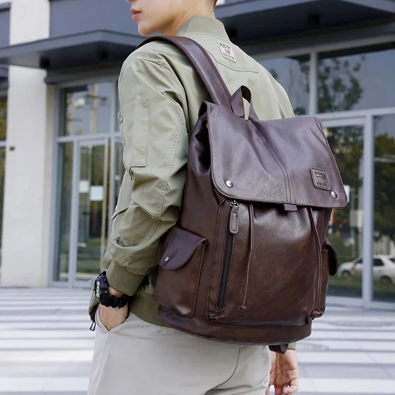 Fashion Luxury Brand Men Backpack Leather School backpack GlowCart