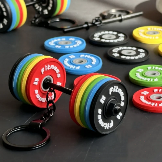 2025 New Barbell Keychain DlY Silicone Dumbbell Keychain Gym GlowCart
