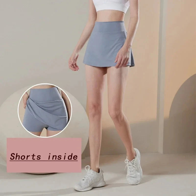 Summer High Waist Sports Short Skirt Lined Shorts Fitness GlowCart