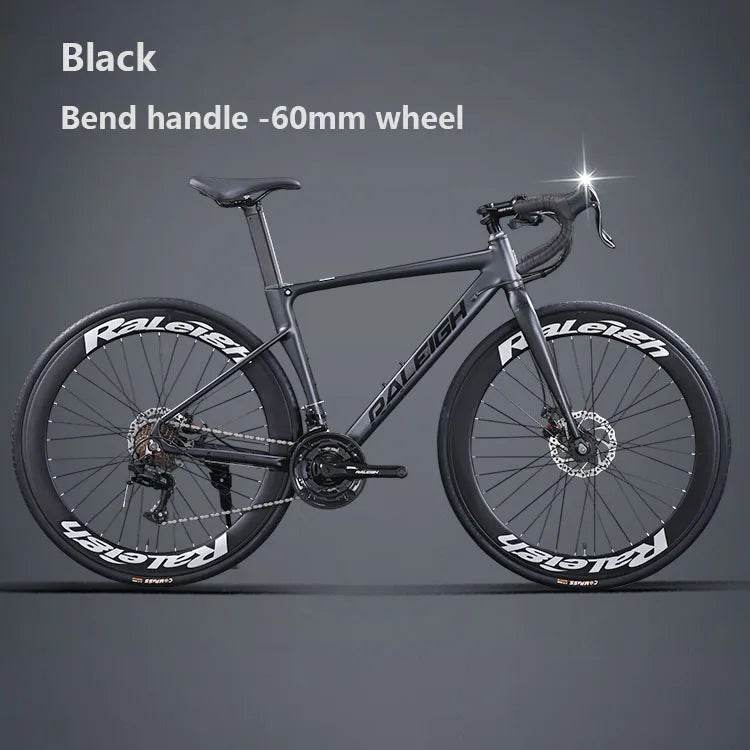 Aluminum Alloy Gravel Bike Road Bicycle.700C Racing Road Bike,40/60mm 16/18/24/27 Speed,Road Cycling Bicycle for Student Adult GlowCart