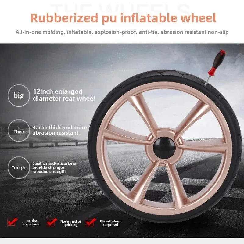 High View 2-in-1 Baby Stroller Two-way Detachable Sleeping Basket Lightweight Travel Stroller Luxury Baby Carriage GlowCart