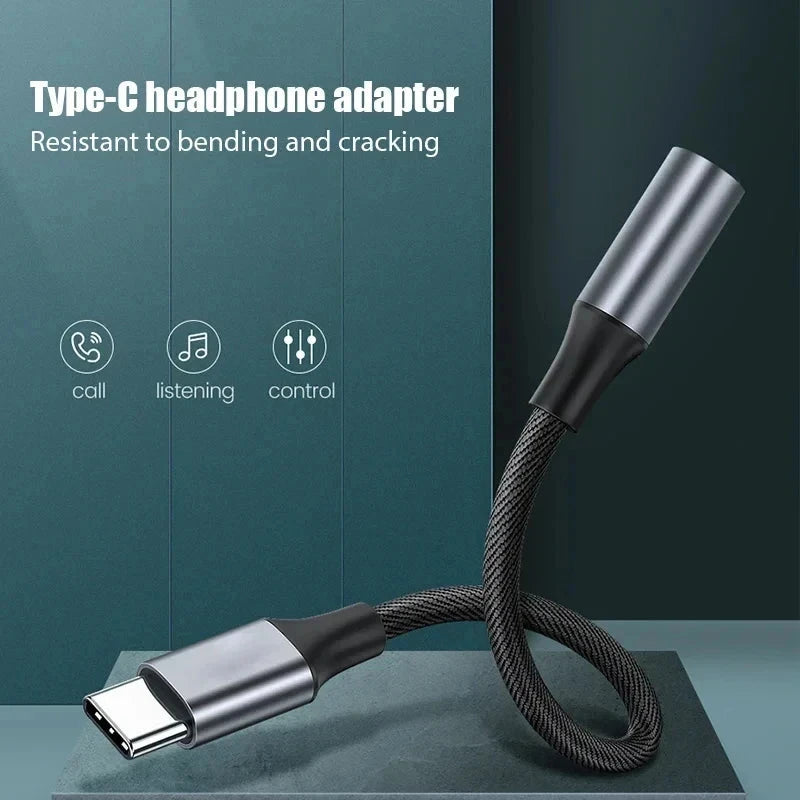 USB C To 3.5mm Female Headphone Jack Adapter Type C Aux GlowCart