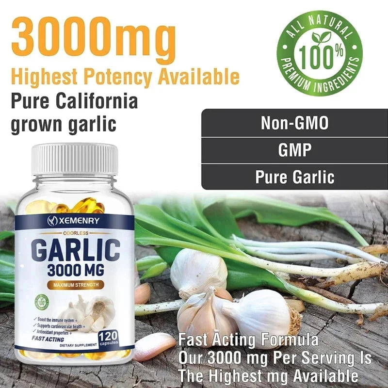 Garlic Supplement - Balances Cholesterol, Good for Heart GlowCart