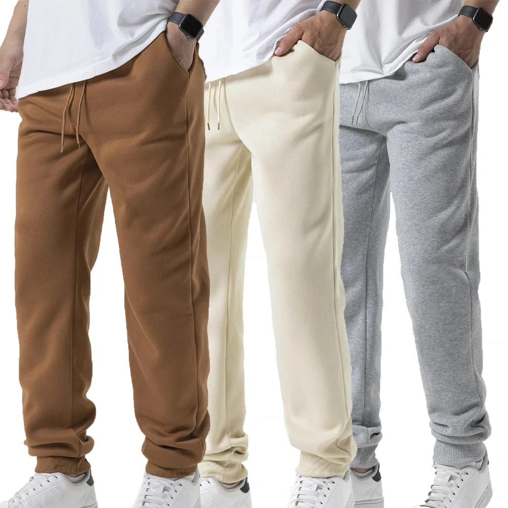 Mens Casual Pants Autumn Winter Fleece Sweatpants Men GlowCart