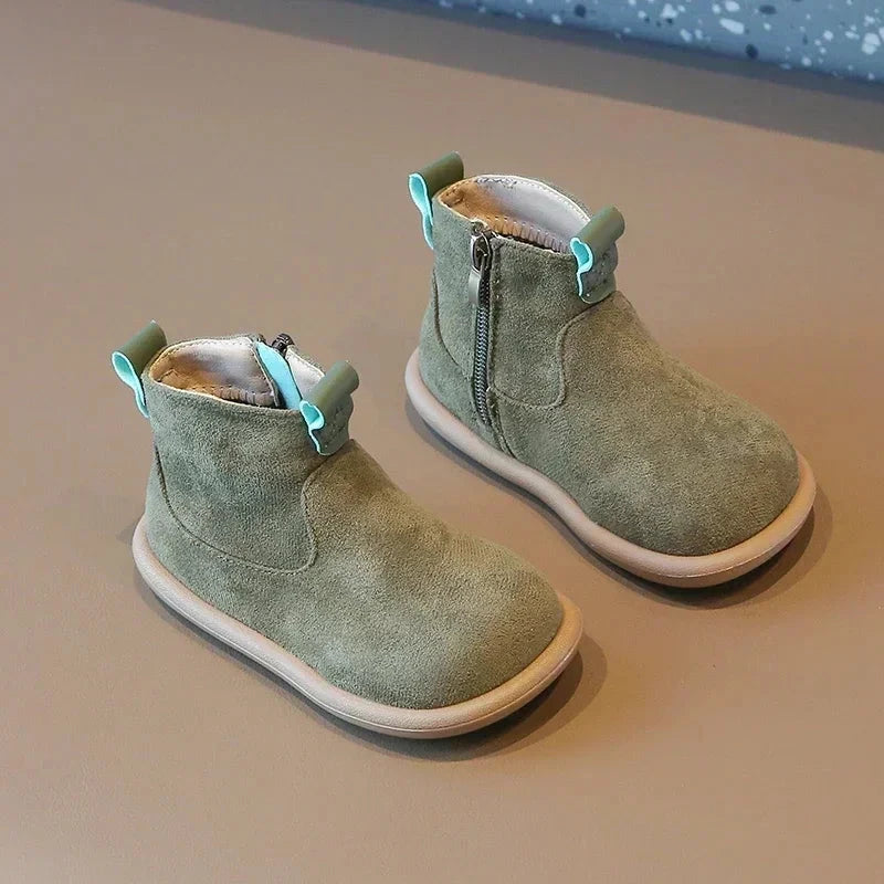 Autumn Winter Baby Boys Girls Boots Oxford Suede Children Casual Shoes Outdoor Anti-slip Infant Shoes Plush Kids Ankle Boots GlowCart