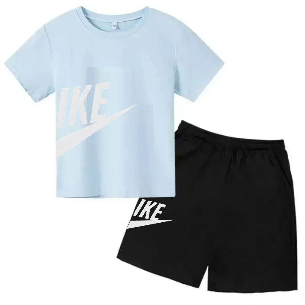 Children's Clothing Kids & Teen T-Shirt Set Summer Top + Shorts 2 Piece Set Short Sleeve Casual Fashion Boys Girls Kids Set GlowCart