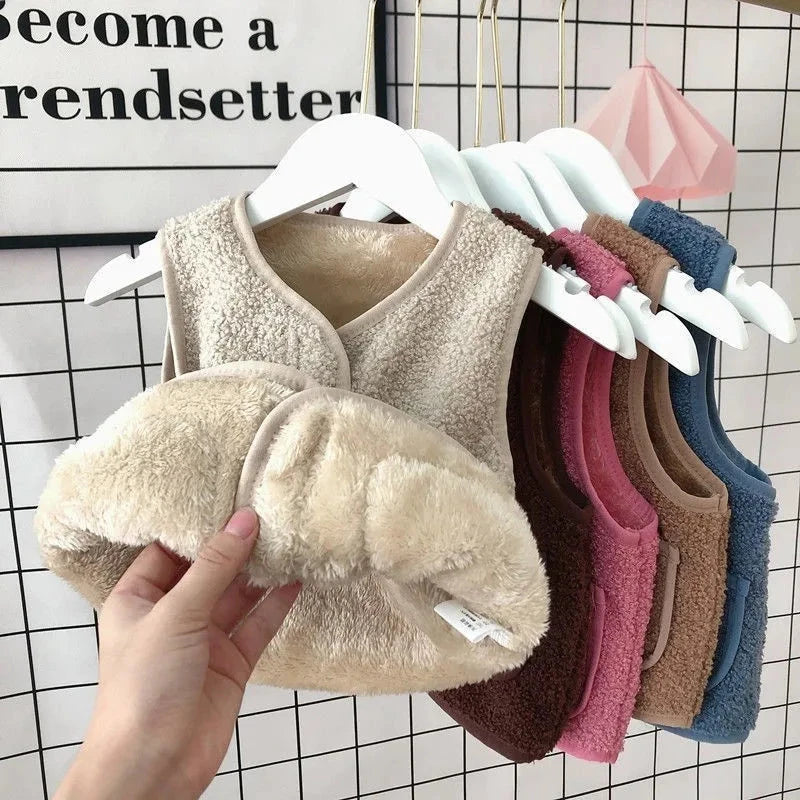 Baby Girl Boys Waistcoat Fleece Soft Warm Vest Autumn Winter Sleeveless Jacket for Children Boy Outerwear Toddler Coat Clothes GlowCart