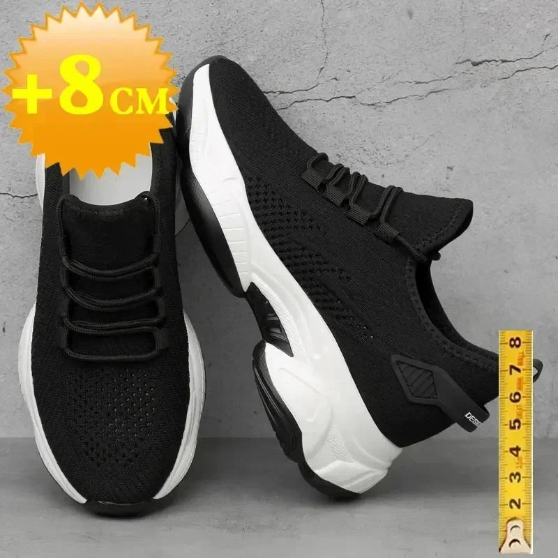 Increasing men sneakers casual heightening shoes 8cm height GlowCart