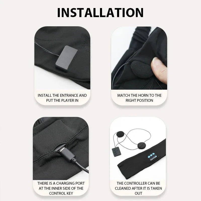 Fone Bluetooth Earphones Sports Sleeping Headband Elastic GlowCart