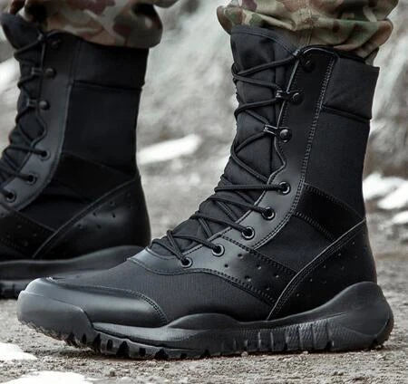 Summer Combat Boot Men Women Climbing Training Lightweight Waterproof Tactical Boots Outdoor Hiking Breathable Mesh Shoes GlowCart