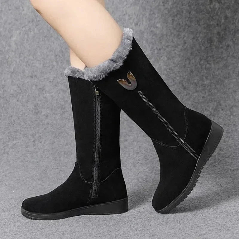 Warm Chelsea High Fur Boots Women 2025 Winter Shoes for GlowCart
