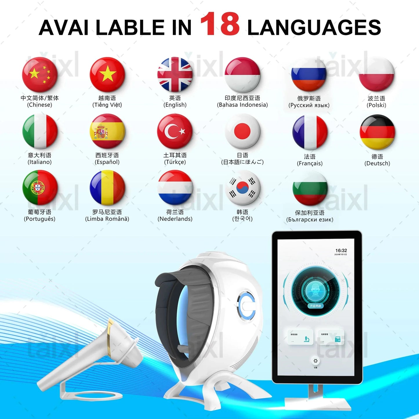 3D Skin Scanner Care facial Analyzer Monitor Machine Magic GlowCart