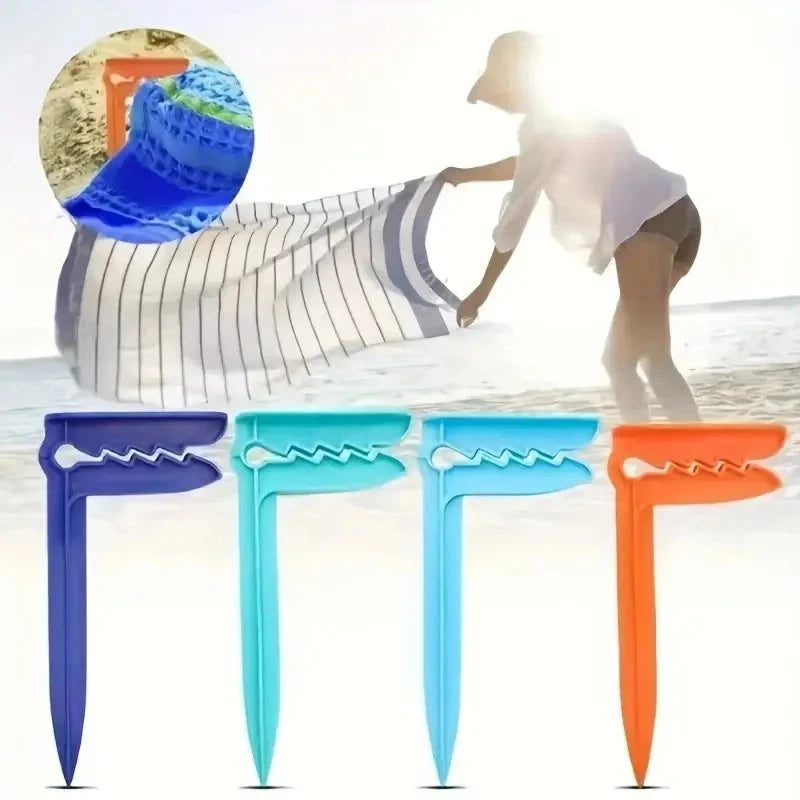 4pcs Beach Towel Clips Outdoor Beach Mat Holder Towel Holder GlowCart