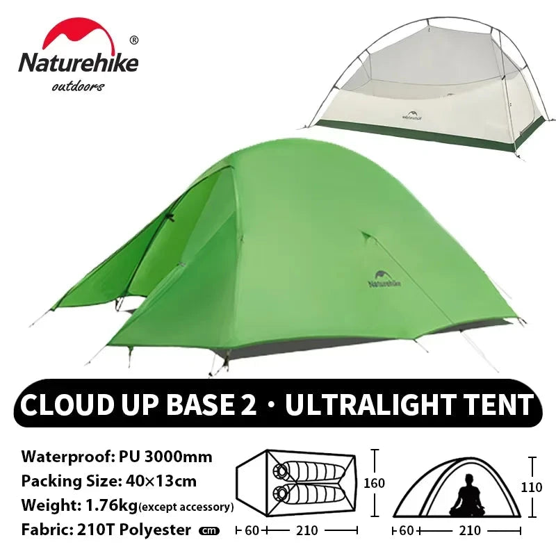 Naturehike Cloud Up 2 People Tent Ultralight 20D Camping GlowCart