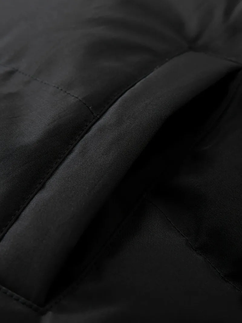 Winter Windproof Men's Faux Jacket Casual Polyester Coat with Detachable Hood Zip-Up Front Long Sleeves & Pockets Winter Clothes GlowCart