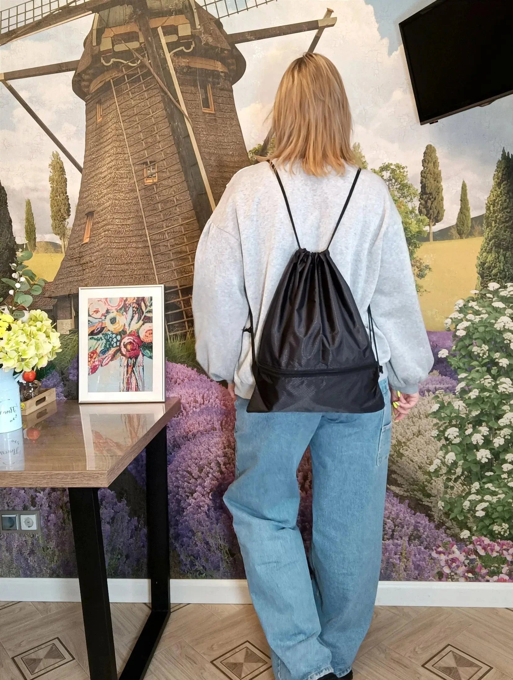 Compact Foldable Drawstring Backpack for Travel, Sports, GlowCart