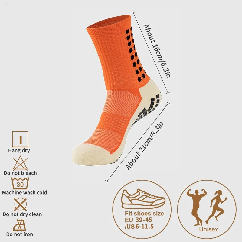Anti-slip Football Socks Non-slip Soccer Basketball Tennis Outdoor Sport Socks Grip Cycling Riding Men Socks GlowCart