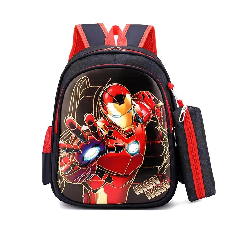 Disney Spiderman Unisex Backpacks Large Capacity Gilding Print Schoolbag For Children's Gifts With Pen Case GlowCart
