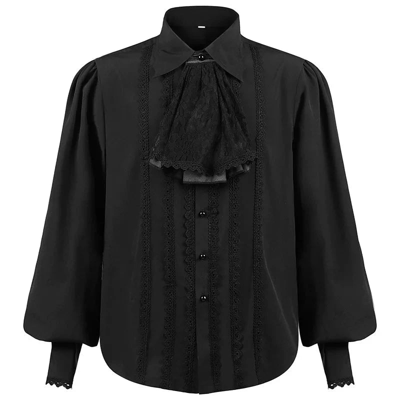 Men Dress Shirts Long Sleeve Vampire Renaissance Steampunk GlowCart