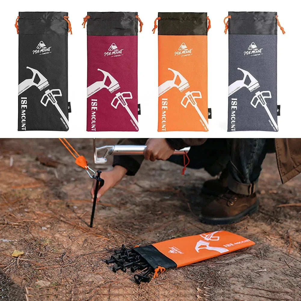 Oxford Cloth Camping Tent Stake Bag Portable Stake Storage GlowCart