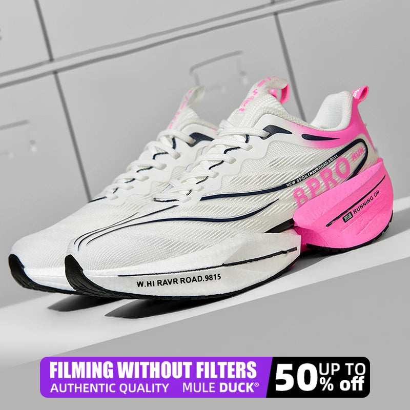 Speciality Carbon Plate Sports Running Shoes Marathon Air Cushion Men Breathable Lightweight Women Comfortable Nonskid Sneakers GlowCart